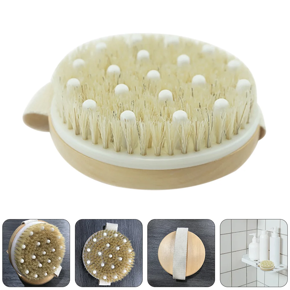 

Round Bath Brush Unisex Dry Brush Body Exfoliating Scrub Brush
