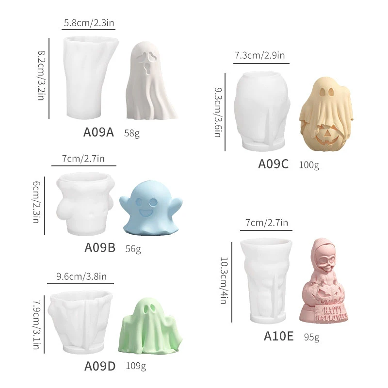 3D призрачная силиконовая форма для свечей мультистильная Хэллоуина ароматное