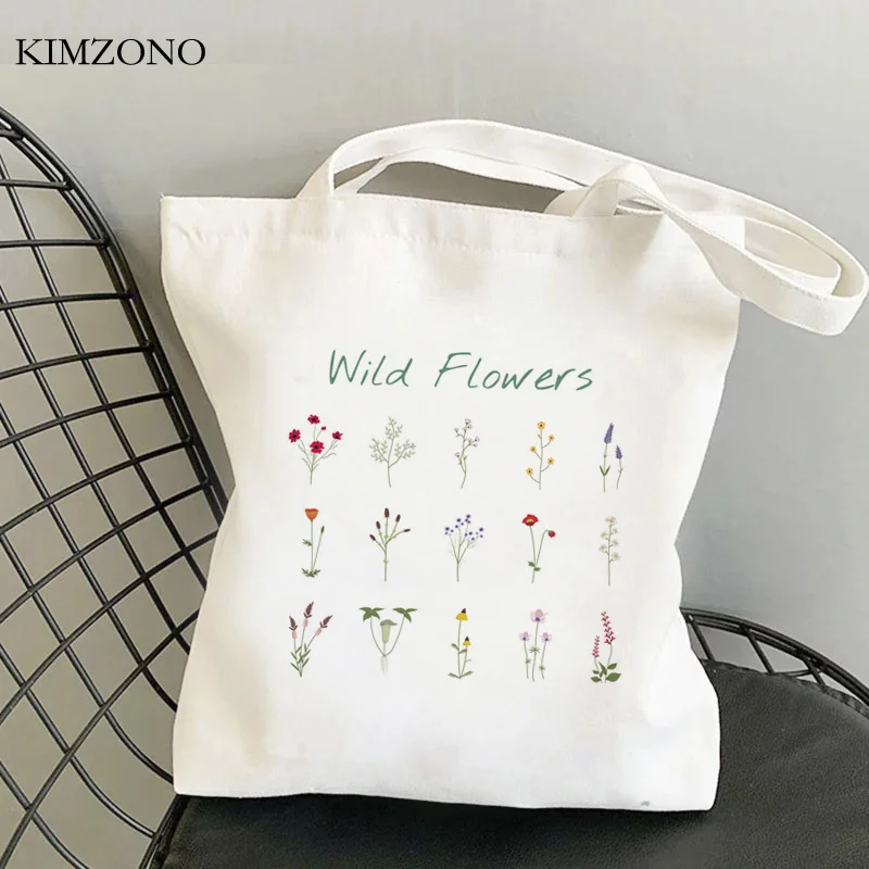 

Wildflower shopping bag eco grocery bolso cotton recycle bag jute bag bag tote bolsas reutilizables string shoping grab