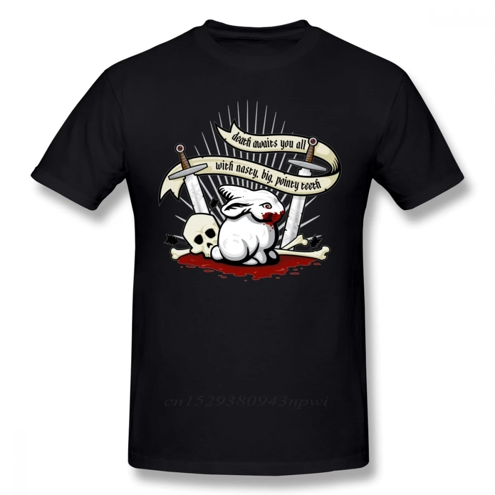 

Стильная ретро футболка из органического хлопка с изображением кролика когтя для мужчин, футболка с изображением священного грейла, рыцаре...