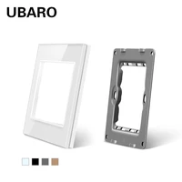 ubaro eu russia germany standard socket diy installation with tempered glass frame accessory white black grey home improvement