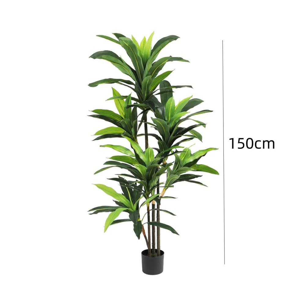 Фото Искусственное растение Dracaena для дома, высота 4 фута/5 футов, декоративное искусственное дерево в горшке с регулируемыми ветвями и листьями №3