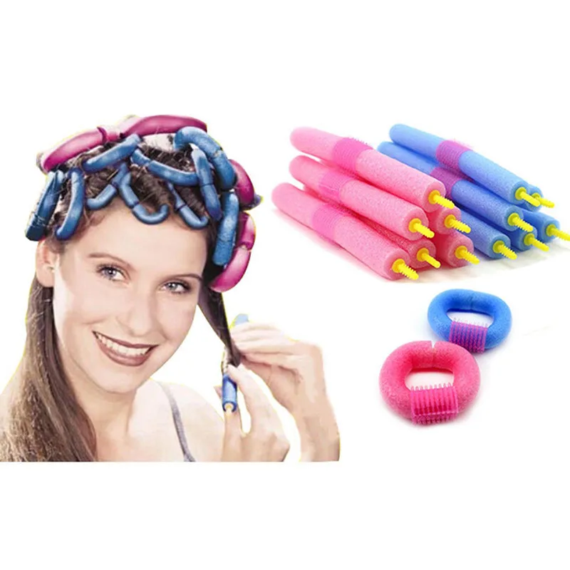 

12Pcs/set DIY Soft Foam Curlers Makers Bendy Twist Curls Tool Styling Hair Rollers