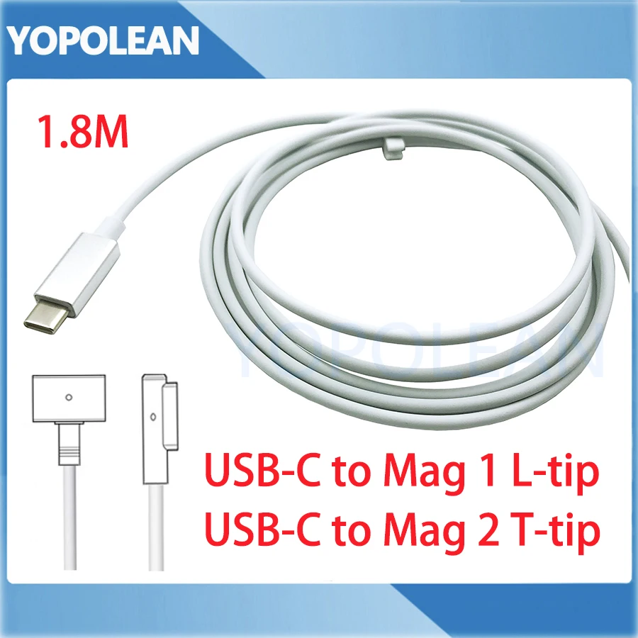 Новый зарядный кабель USB C Type к Mag 1 2 L/T-Tip Для Macbook Pro Air Кабель-адаптер для зарядного