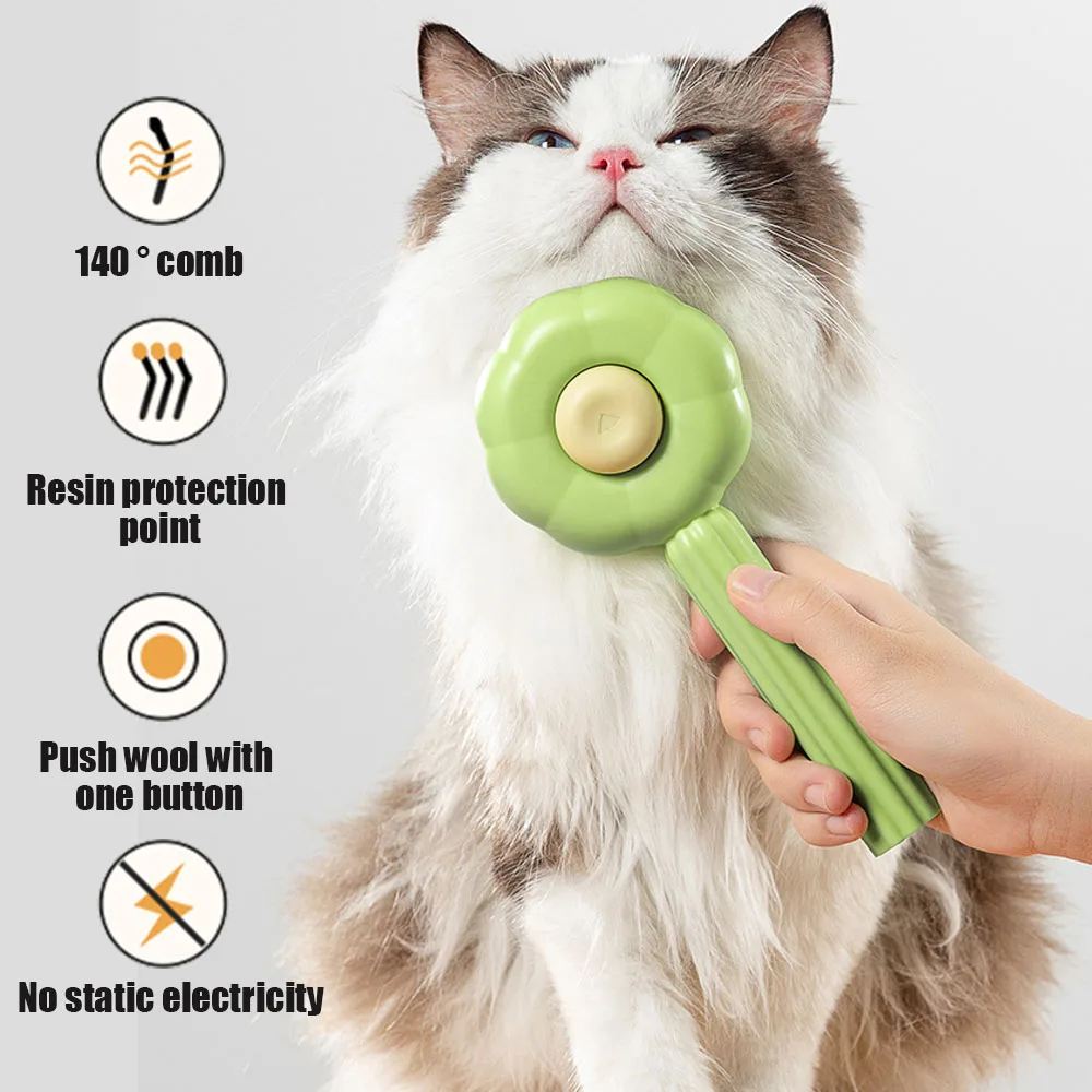

Brushes Fur Brush Cat Self Slicker Grooming Pet Kitten Comb Cats Removes Tangles For Massage Cleaning Dogs Loose Hair Long/short
