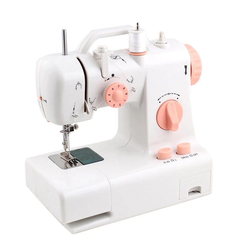 

Sewing Machine Home Mini Sewing Machine Portable Household Knitting Multifunction Electric Presser Foot,US Plug