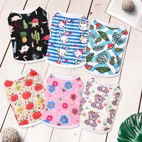 summer puppy clothes breathable thin print puppy and cats vest new fashion cartoon sleeveless dog shirt for small dogs dog vest