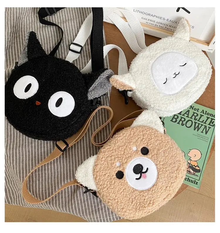 Japanese Style Kawaii Bag Women Cartoon Plush Shoulder Bag For Women Crossbody Bag Small Phone&Purse Bag