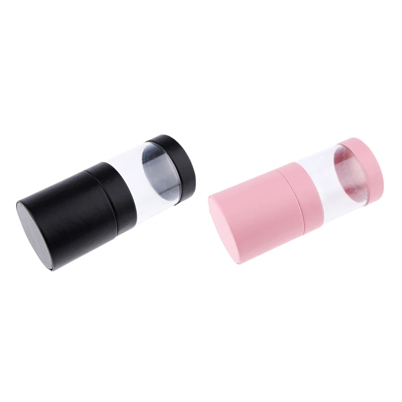 

2 Pcs Lipstick Tweezer Makeup Brush Holder Case Makeup Brushes Lipstick Box Makeup Barrel Black & Pink