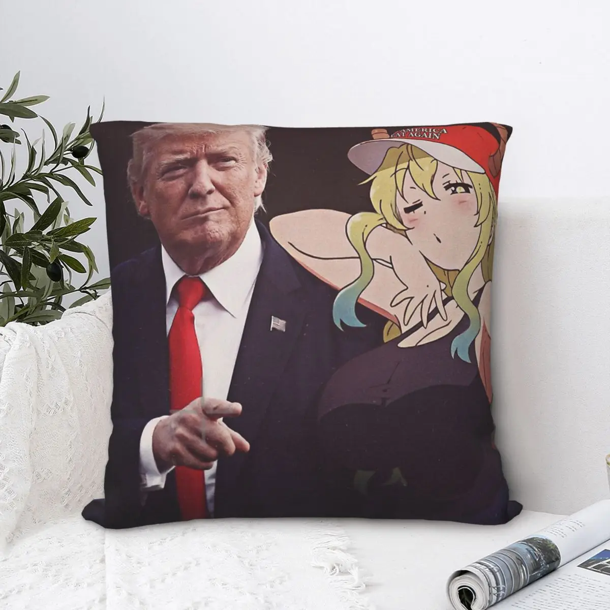 

Lucoa Quetzalcoatl Feat] Donald Trump Throw Pillow Case Cushion Home Sofa Chair Print Decorative Hug Pillowcase