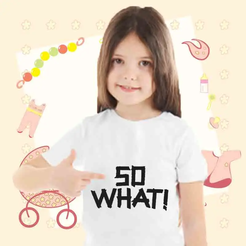 

T-shirts Small Child Girl Boys Clothes Young Children Mother Kids Tee Shirts Kawaii One-pieces Summer Cozy Short Sleeves So What