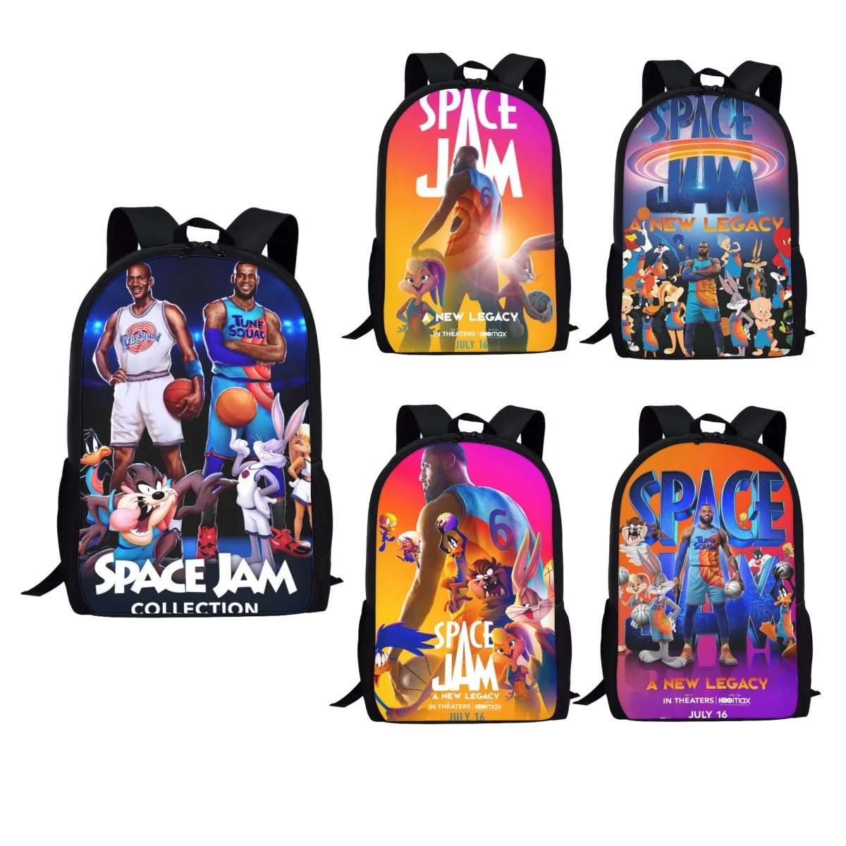Space Jam A New Legacy School Bags for Kids Boys Daily Student Bagpack Casual Large Capacity Back to School Middle School Bag