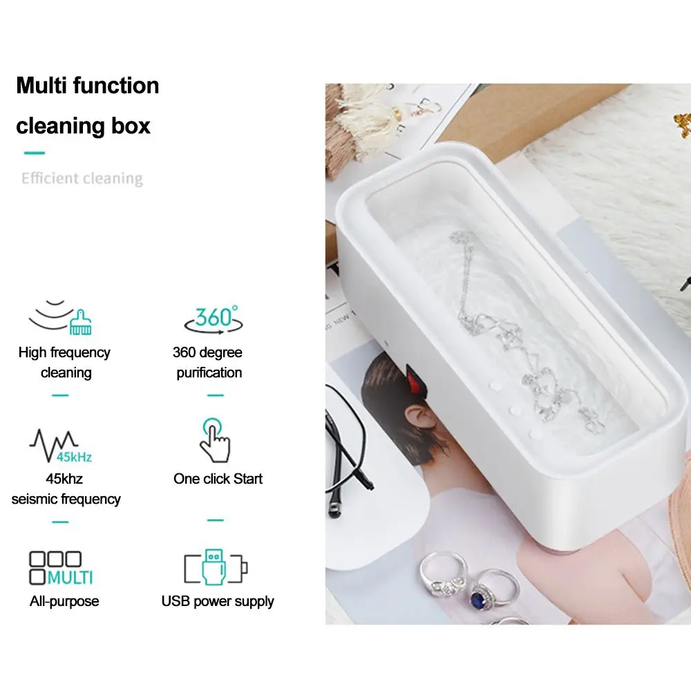 

Jewelry Mute Vibration Glasses Cleaning Machine High Frequency Sonic Wave Cleaner USB Ultrasonic Cleaner
