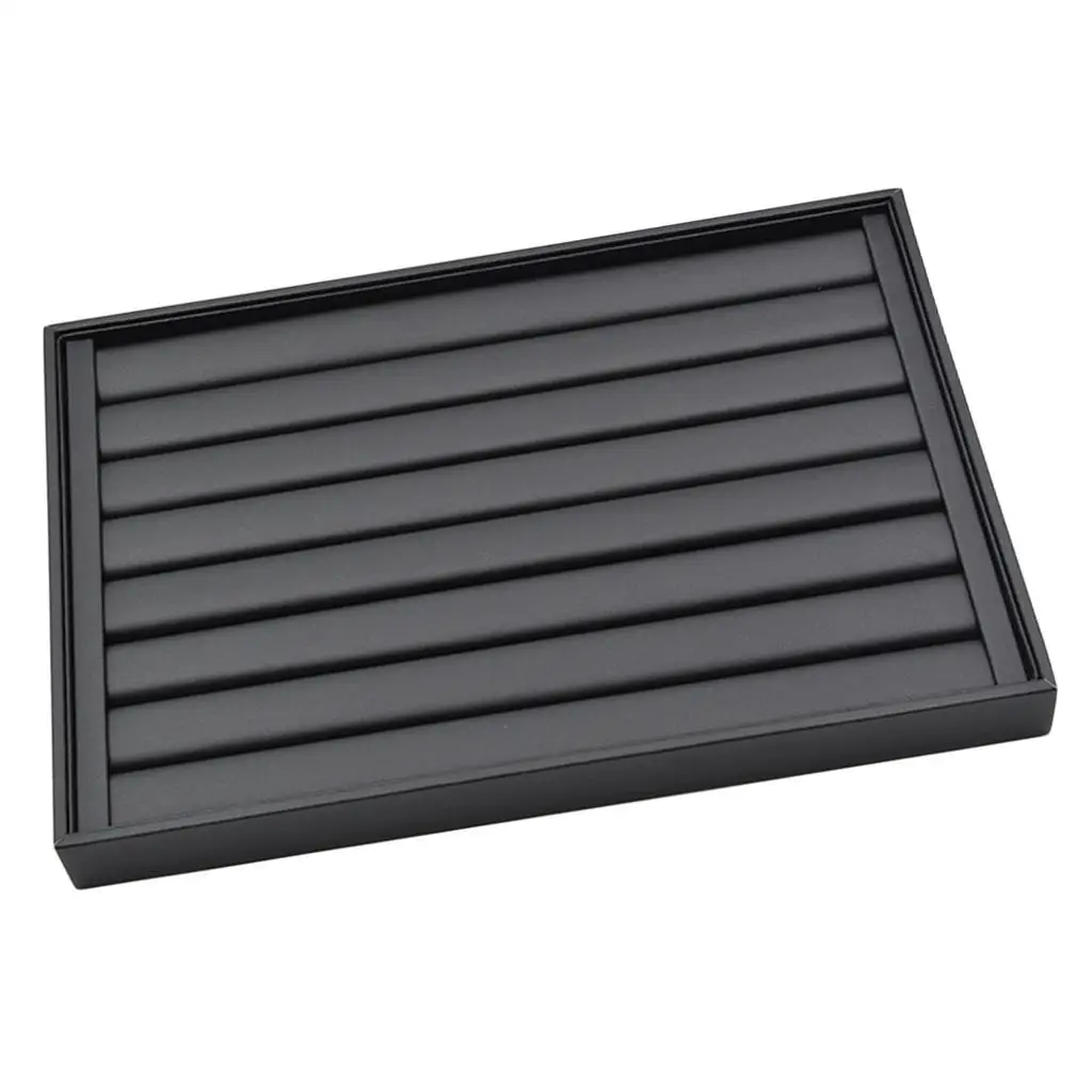 

Black PU Leather Jewelry Box Hair Earring Borrch Holder28x20cm