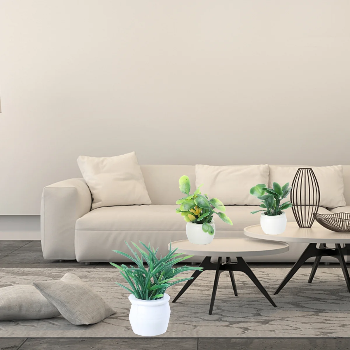 

7 Pcs Fake Plants Scenery Model Flower Mini Flowerpot Decorations Construction Grass