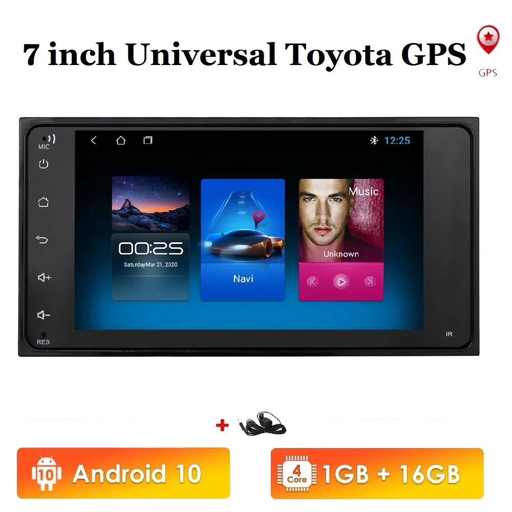 Автомагнитола на Android 10 для Toyota Corolla RAV4 Prado Vios Hilux Terios Vitz Avanza Land 4runner 4G WIFI 1/2G Ram