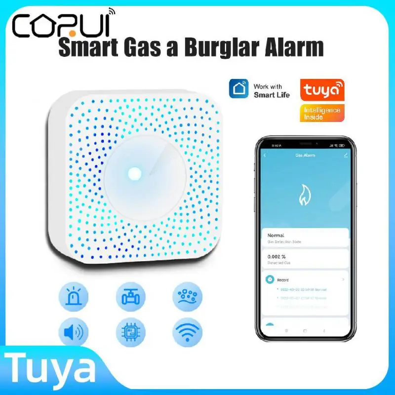

Датчик природного газа CORUI Tuya Zigbee, умный бытовой детектор утечки сжиженного углеводородного газа, пожарная безопасность, для умного дома