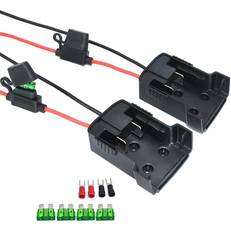 

2PCS Power Wheels Upgrade Adapter For MK Battery Adapter M18 18V,With Fuse 12AWG Wire (Black)