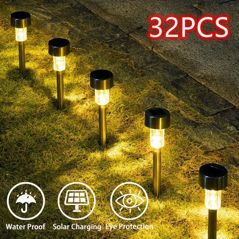 

Solar LED Lights Outdoor Garden Lamp Solar Powered Waterproof Landscape Path Outdoor for Yard Backyard Lawn Patio Decorative