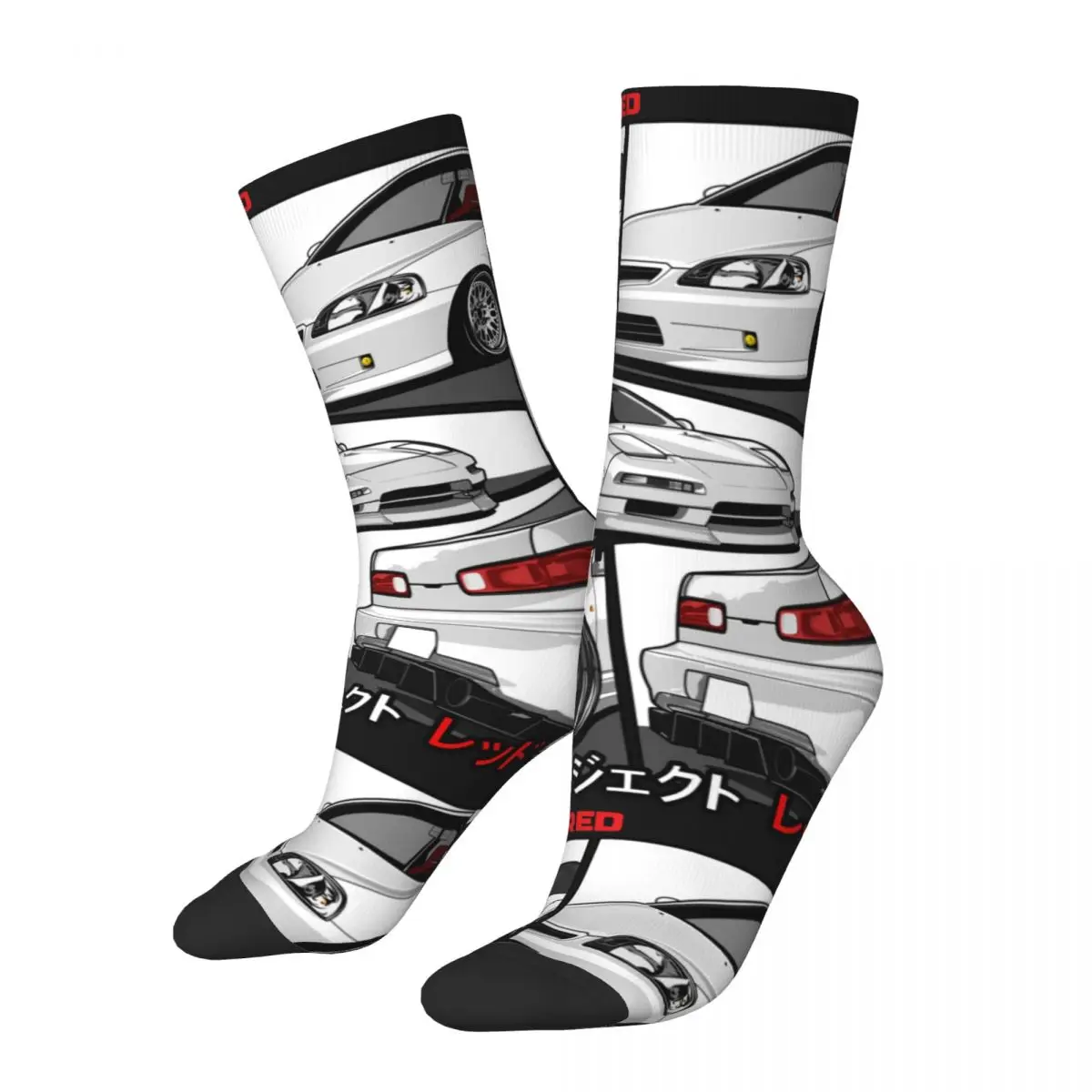 Японские футбольные носки дрейф JDM в стиле Харадзюку, носки из полиэстера для женщин и мужчин