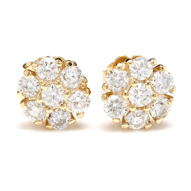 

Luxury Gold Color Brilliant Cubic Zirconia Stud Earrings for Women Dainty Small Female Earring Fine Gifts Classic Jewelry
