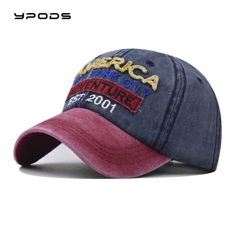 

New Washed And Worn AMERICA Patch Embroidered Baseball Cap Outdoor Personality Hip-hop Cap For Men And Women