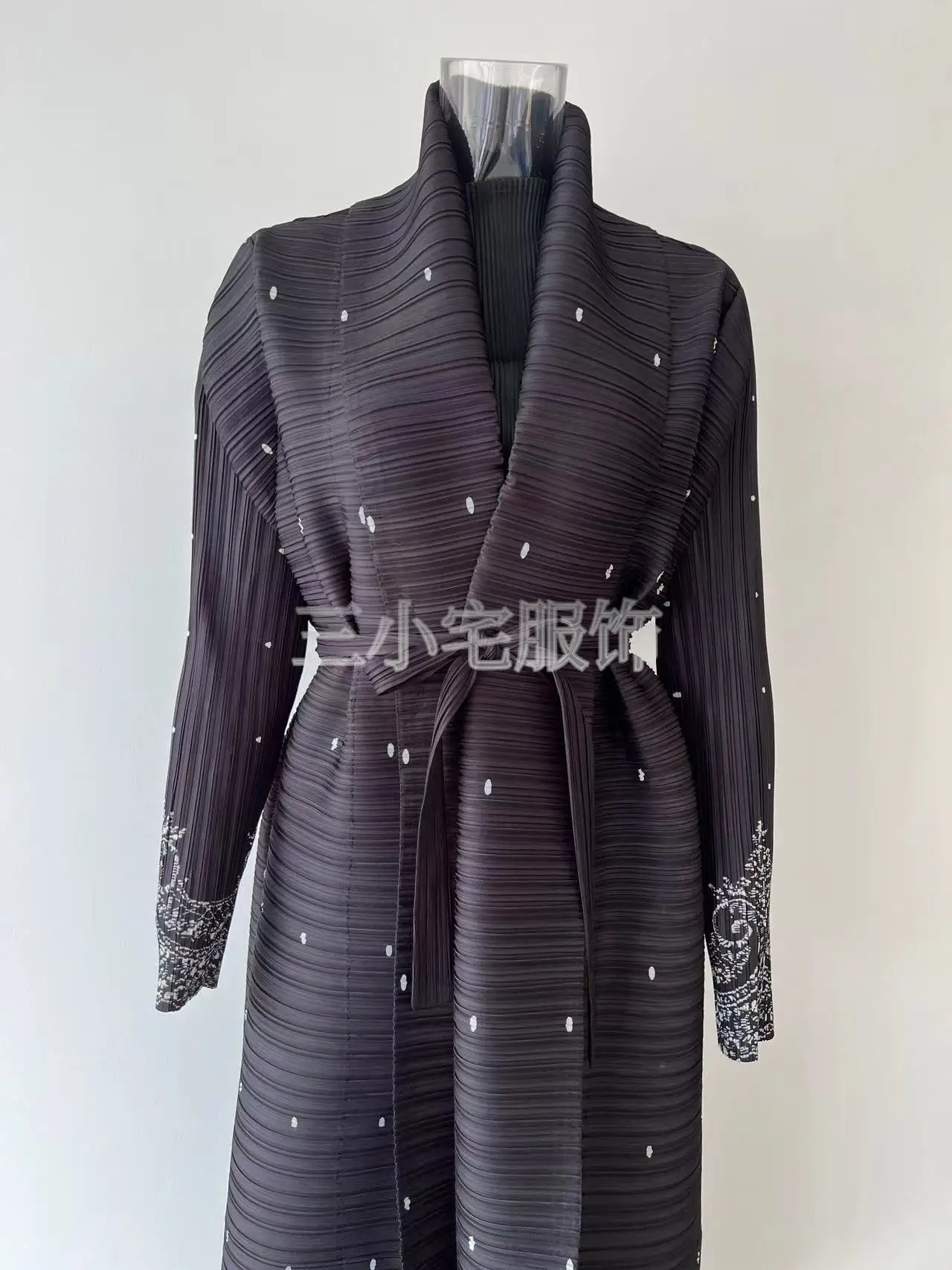 Платье YUDX Miyake женское с длинным рукавом принтом ветровка зима 2024 новые