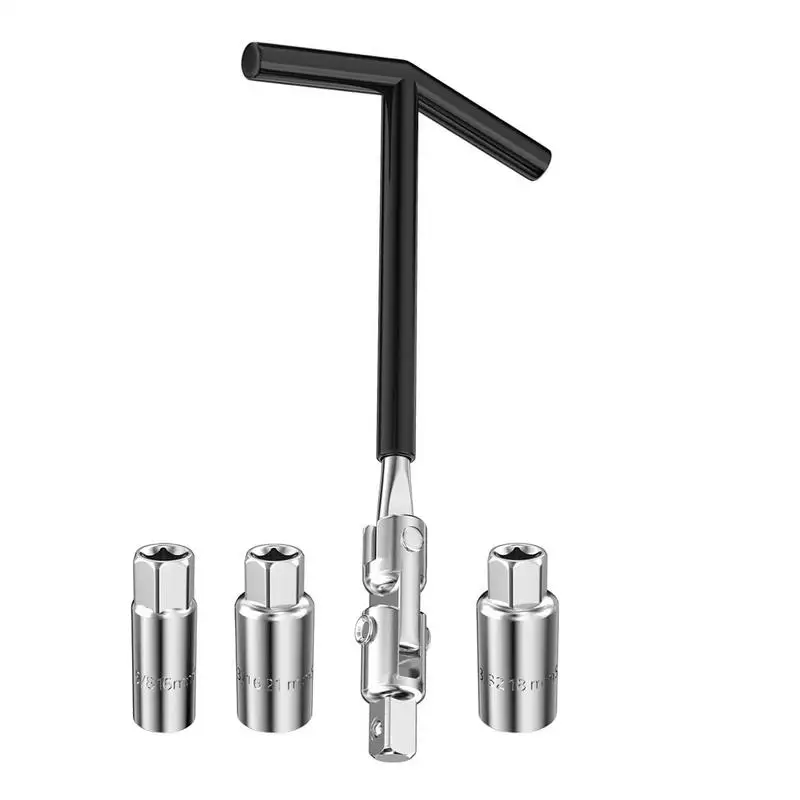 

4 шт. сверхмощный ключ для свечей зажигания 16 мм 18 мм 21 мм комплект торцевых ключей для свечей зажигания из углеродистой стали с Т-образной ручкой для снятия