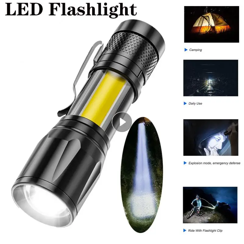 

Mini Torch LED Rechargeable Flashlight Portable USB Charging Flashlight High Power Bank Camping Waterproof Long Range Lantern