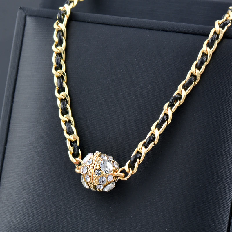 

SINLEERY Trend Round Attracts Necklace For Women Gold Color Link Choker Neck Cubic Zirconia banquet jewelry 2022 ZD1 SSK