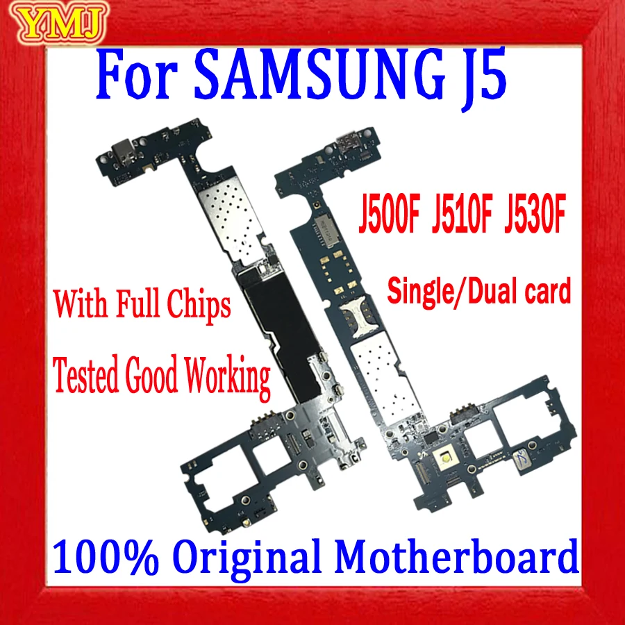 

100% протестированная хорошо работающая материнская плата для Samsung Galaxy J5 J500F J510F, оригинальная разблокированная логическая плата 16 Гб