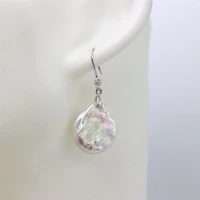 zfsilver nature waterdrop white baroque freshwater pearl stud earrings eardrop ear hook for women jewelry accessories party gift