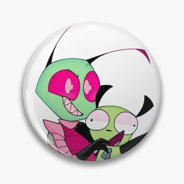 Фото Florpus Invader Zim Irken Logo увидеть танцующую гирлянду Oww мой Сжимаемый мягкий кнопочный штифт Настраиваемые ювелирные изделия Забавный мультяшный подарок металл №5