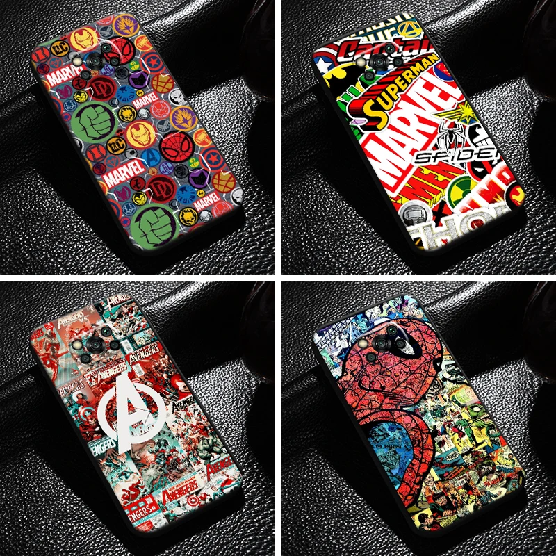 

Marvel Comics Logo For Xiaomi Poco X3 Pro NFC X3 GT Phone Case Coque Black Funda Carcasa Back Liquid Silicon