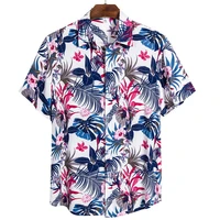 2022 new summer men hawaii shirts harajuku beach mens short sleeve casual hawaiian shirt men loose blouse surfing chemise homme
