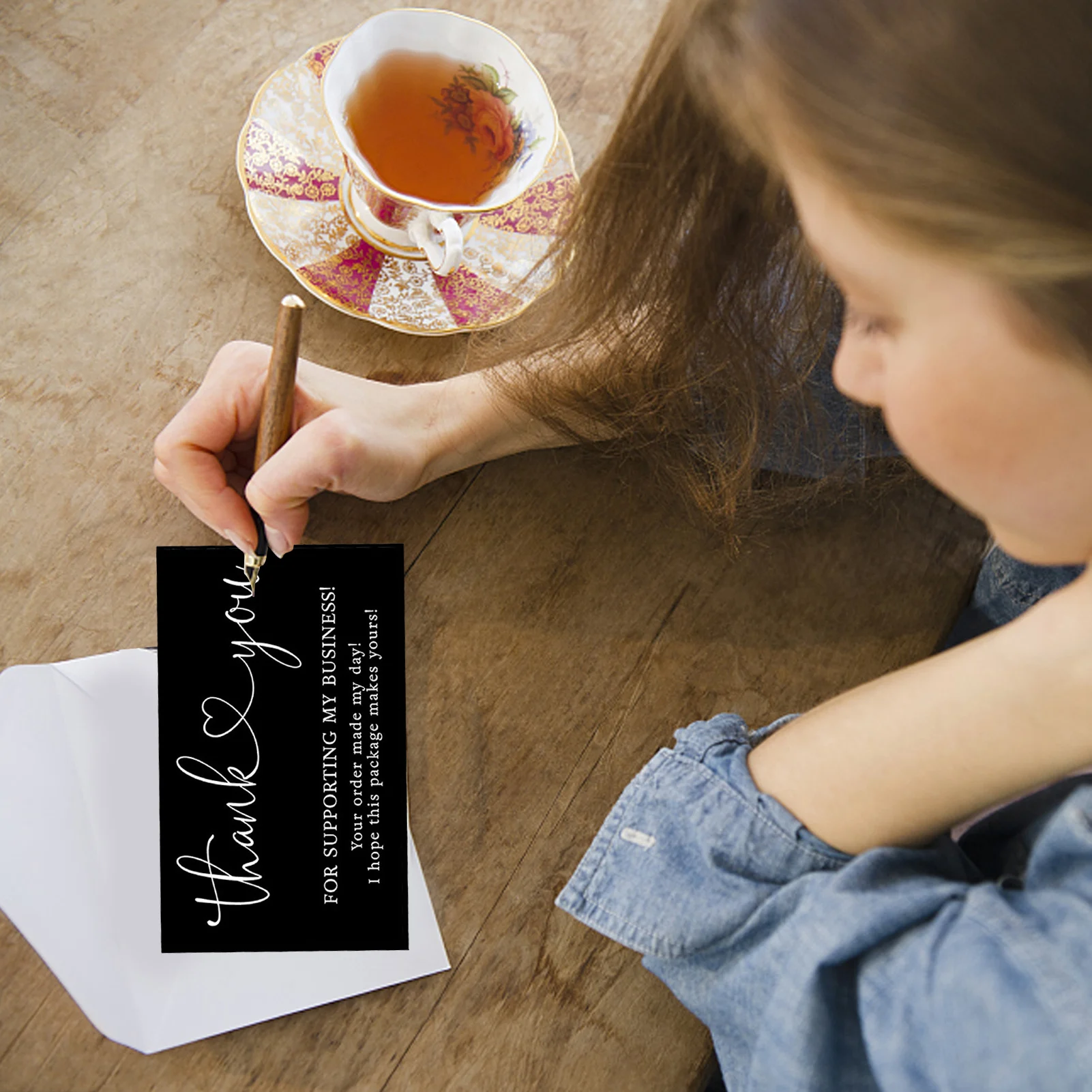 

30 Pcs Black White Kraft Paper Cards Thank You for Your Order Card for Appreciate Card for Business Small Shop Gift Decoration