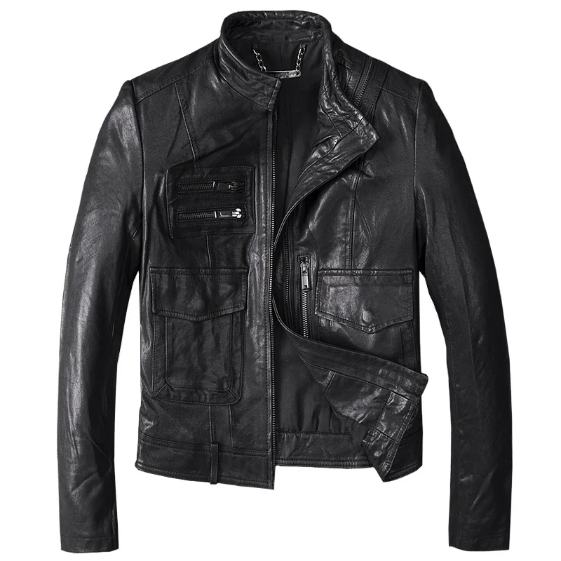 Genuine Leather Short Jacket Woman Spring Natural Sheepskin Coat Female Biker Jackets for Women 2023 Veste Femme Pph4407