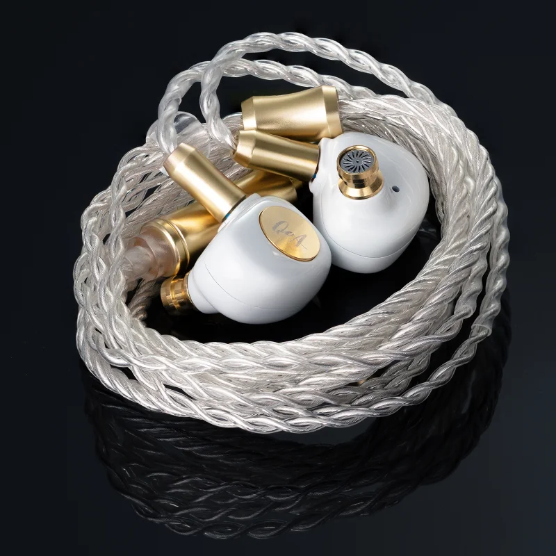 QoA Gimlet 10 мм LCP Динамический драйвер с диафрагмой 4-ядерный OFC посеребренный кабель 0