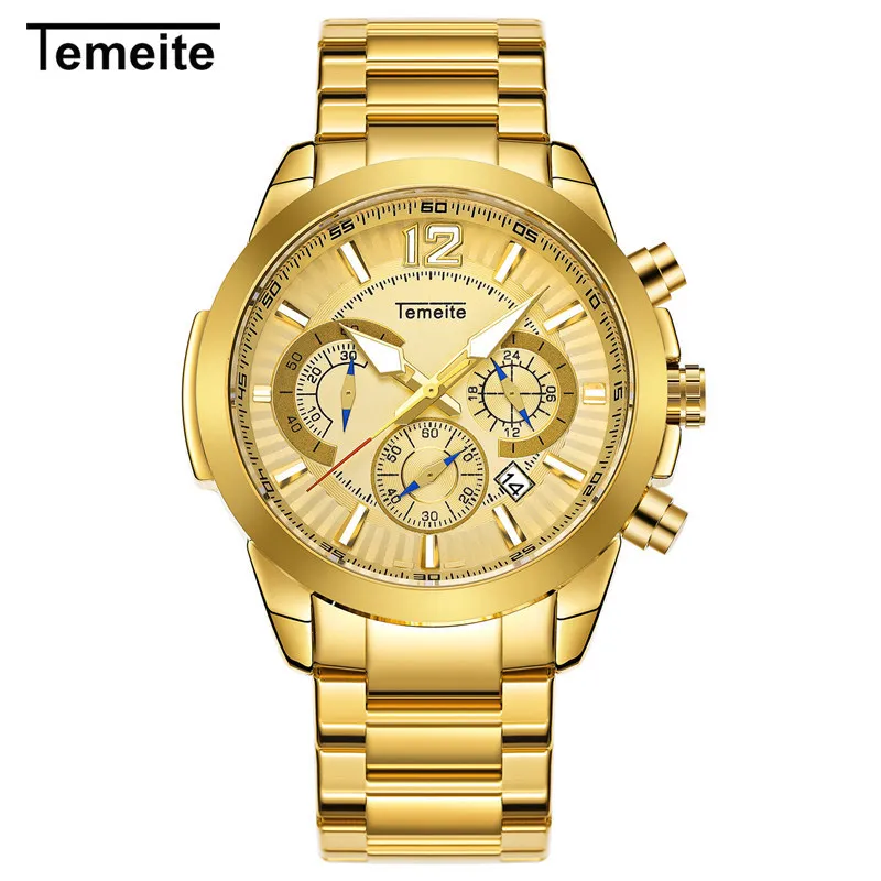 

Gold Luxury Men Watch Multi-function 6-Pin Display Fashion Personality Tough Guy Wristwatch Gift Domineering Popular Man Watches