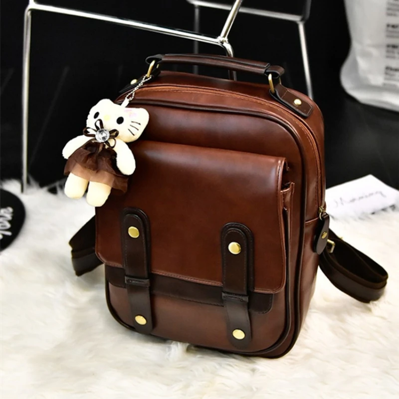 Fashion Backpack Vintage Women's Handbag PU Trend Single Shoulder Bag Student Backpack Short Trip Travel Backpacks сумка женская