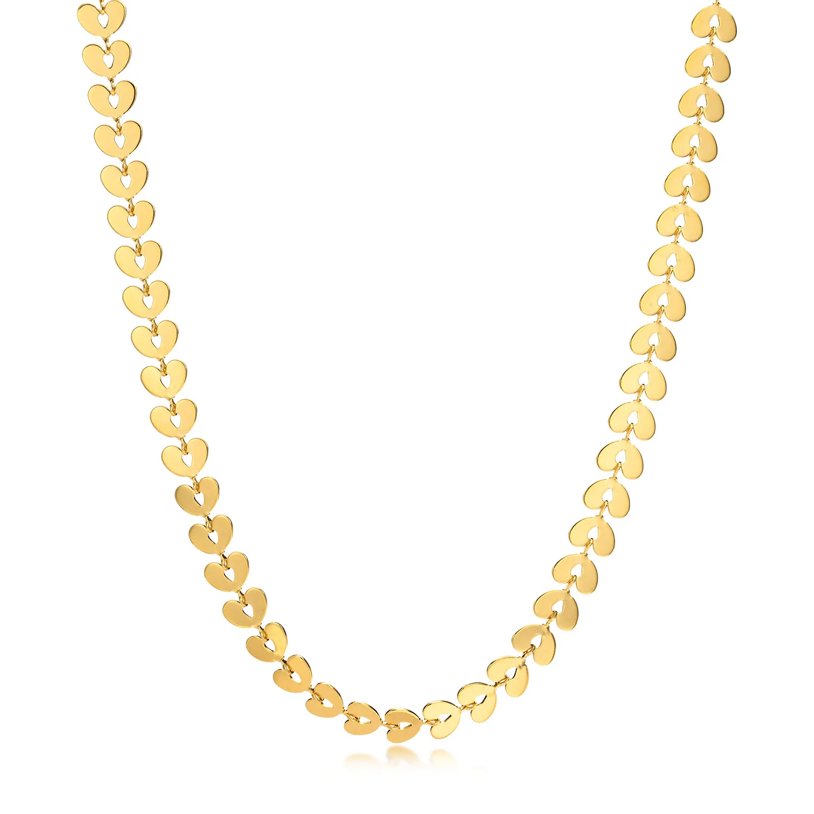 

Heart Chain Necklace, Stainless Steel Link Choker, Love Necklace for Her Bohe Jewelry