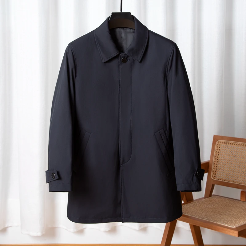 Detachable Tank Winter Jacket Men  2023 Autumn and Winter Business Medium Length Trench Coat Outdoor Casual Jackets Men Clothing