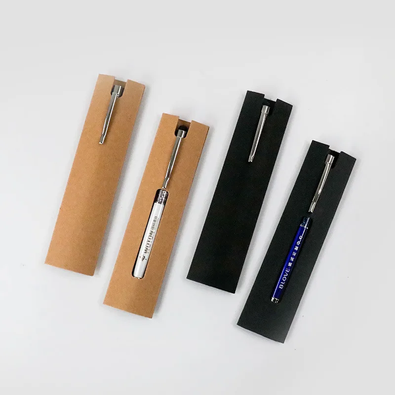 Gift Sleeve Packaging Single Fountain Holder Pouch Sleeves Ballpoint Cardboard Empty Case Paper Kraft