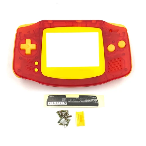 Полностью прозрачный красный чехол «сделай сам» для Nintendo Game boy Advance GBA, запасной чехол с резиновыми линзами для экрана
