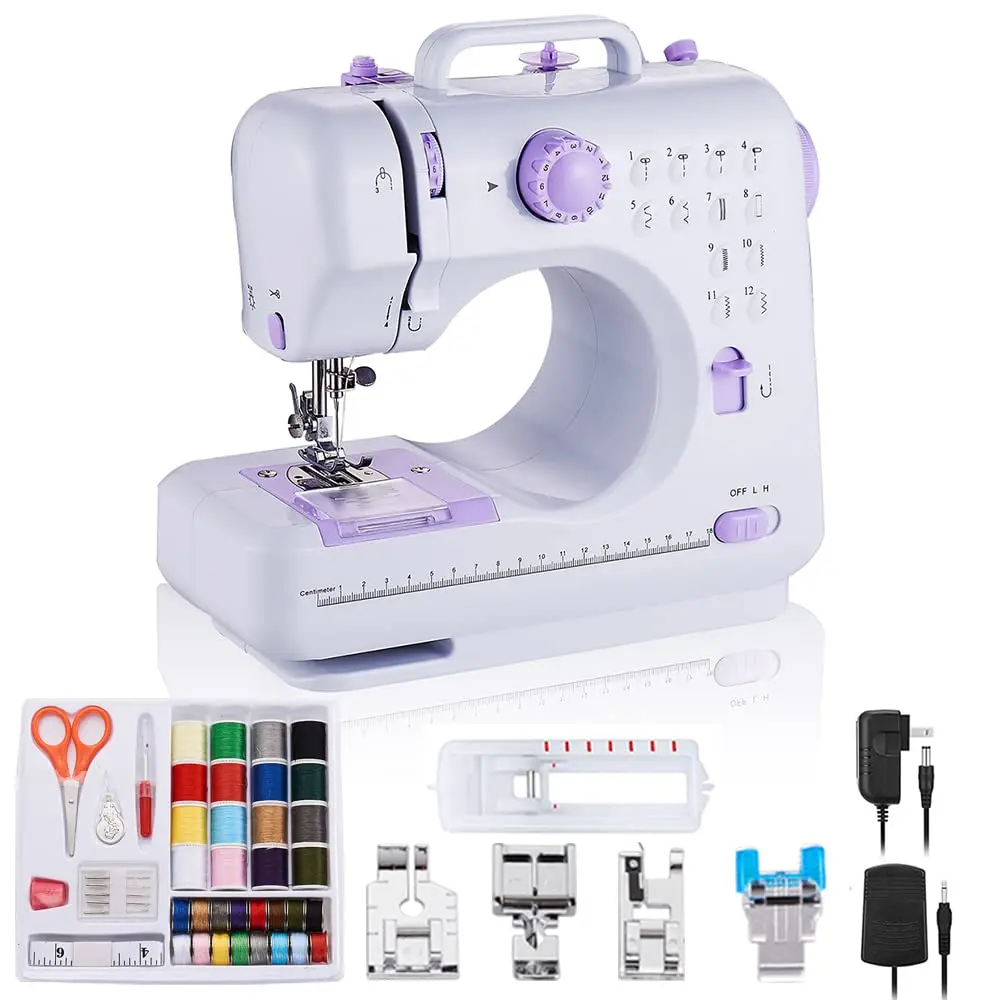 

Semi Automatic Electric Portable Household Mini Sewing Machine Overlock Sewing Machines For Beginners 12 Built-in Stitches