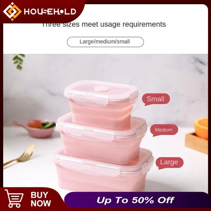 

It Wont Break Kitchen Tool Be Easy To Carry About Not Easily Scalded Silicone Folding Lunch Box Insulatable Crisper Camping Bowl