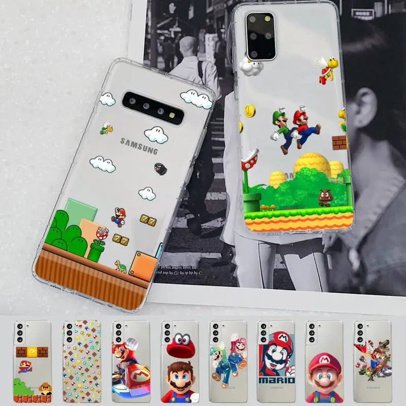 

BANDAI Super Mario Bros Phone Case for Samsung S20 S10 lite S21 plus for Redmi Note8 9pro for Huawei P20 Clear Case