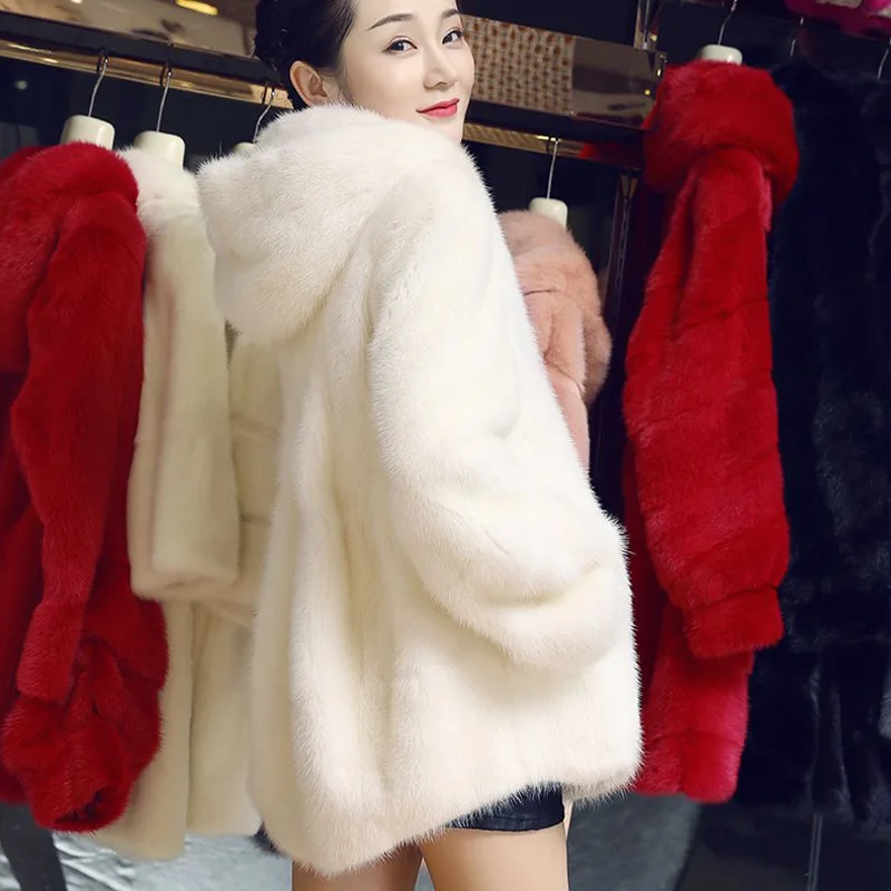 Genuine Coats Winter Women's Cold Coat Fur Thick Winter Office Lady Other Fur Yes Real Fur Overcoat enlarge