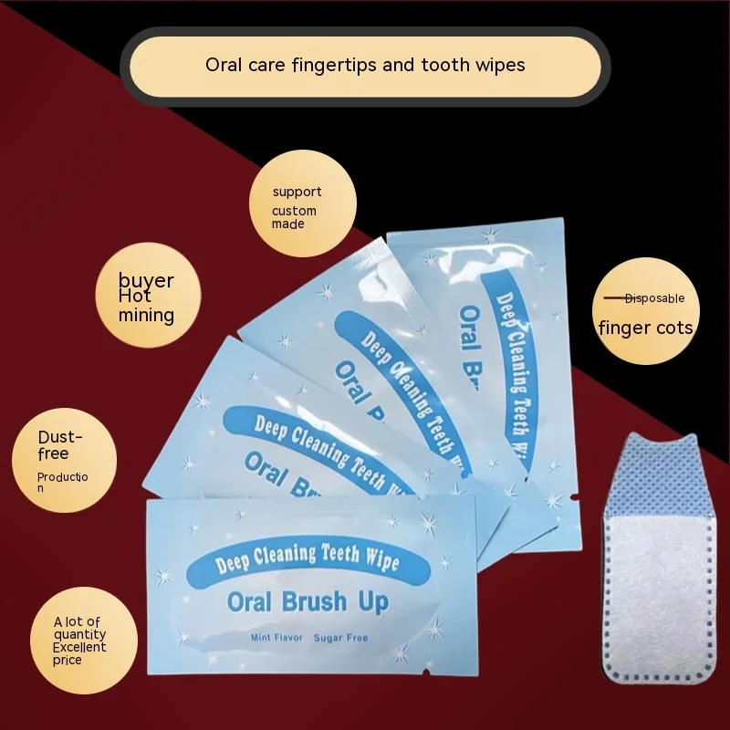 

Mint Flavor Oral Care Toothbrushes Teeth Tooth Socket Cleaning Plate Disposable Finger Cot in Stock Wholesale