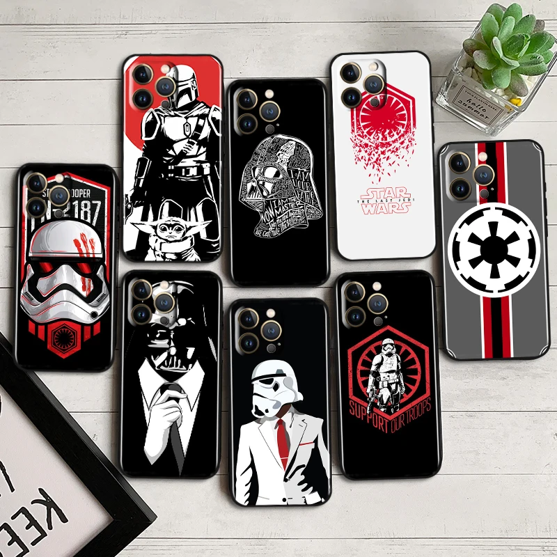 

Star Wars Robot Heroes Black Phone Case For iPhone 14 13 12 Mini 11 XS Pro Max X XR 8 7 6 Plus 5 SE 2020 Soft Cover